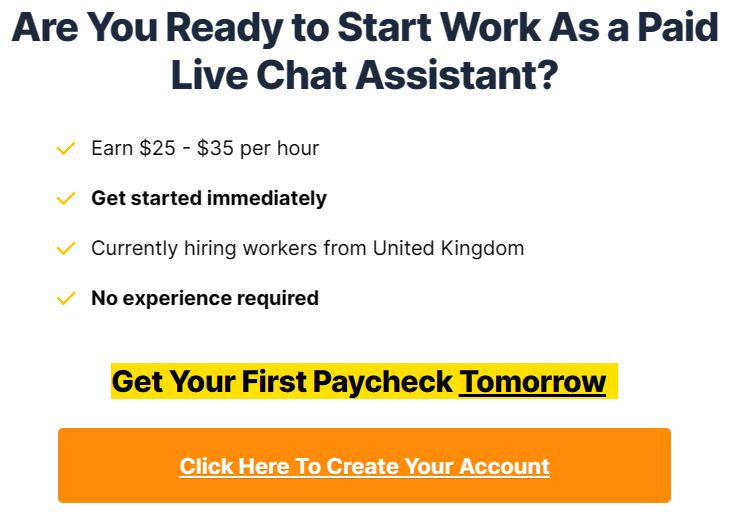 live chat jobs from home
