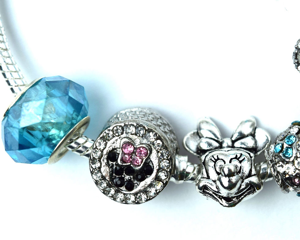Thumbnail: Blue Disney Charm Bracelet | Pink Minnie Charm Bracelet | Blue Mickey Mouse Char