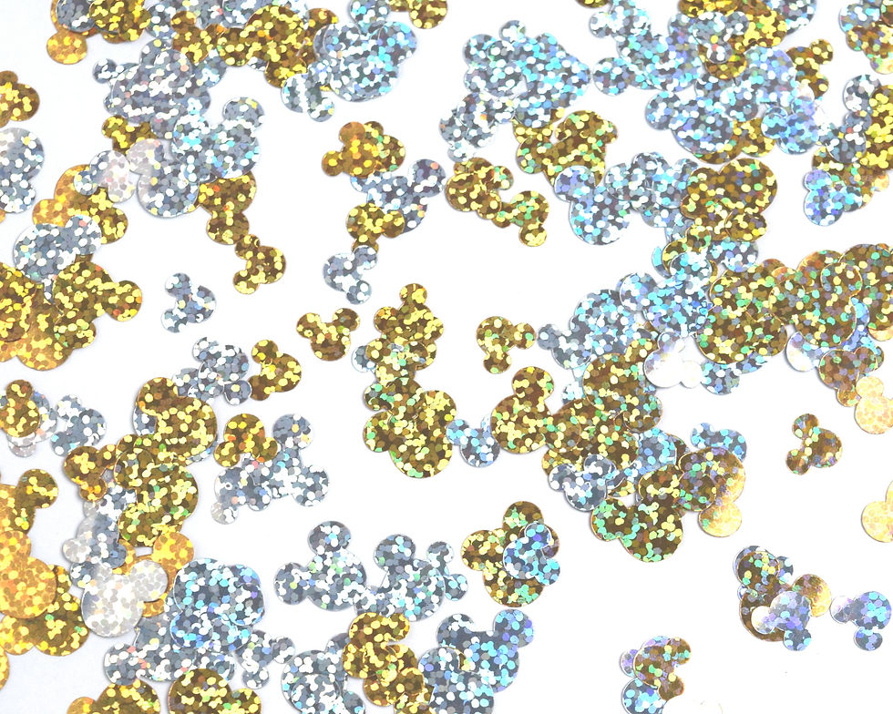 Thumbnail: Silver and Gold Holographic Mickey Mouse Confetti | Silver Mickey Confetti | Gol