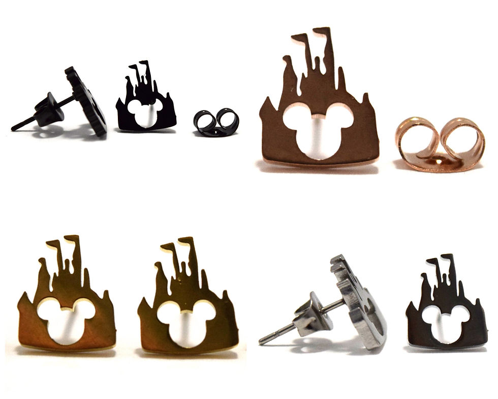 Thumbnail: Disney Castle Earrings | Castle Mickey Mouse Earrings | Castle Stud Earrings | D