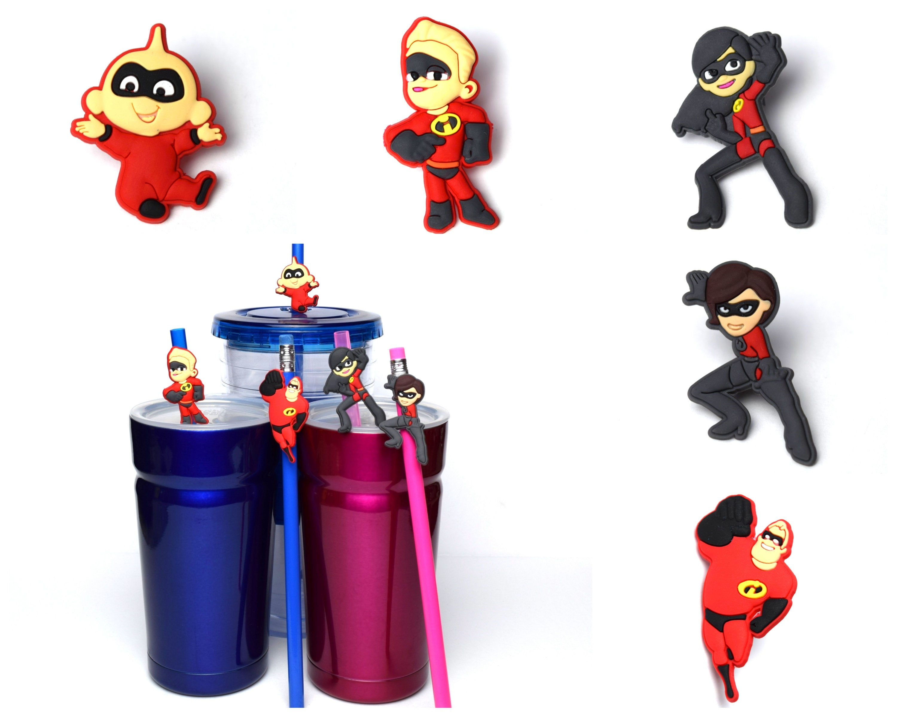 Incredibles Straw Buddies | Disney Straw Buddy | Mr. Incredible Pencil Topper |