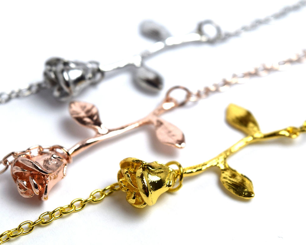 Thumbnail: Gold, Silver and Rose Gold Rose Bracelets | Rose Jewelry | Flower Jewelry | Flow