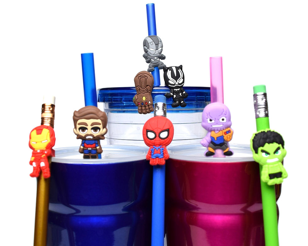 Thumbnail: Avengers Straw Buddies | Spider-Man Straw Buddy | Black Panther | Thanos | Hulk 