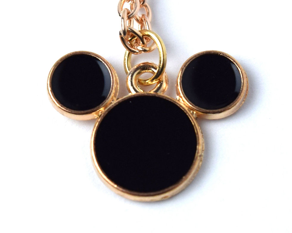 Thumbnail: Black and Gold Mickey Mouse Jewelry | Black Mickey Mouse Earrings | Gold Mickey 