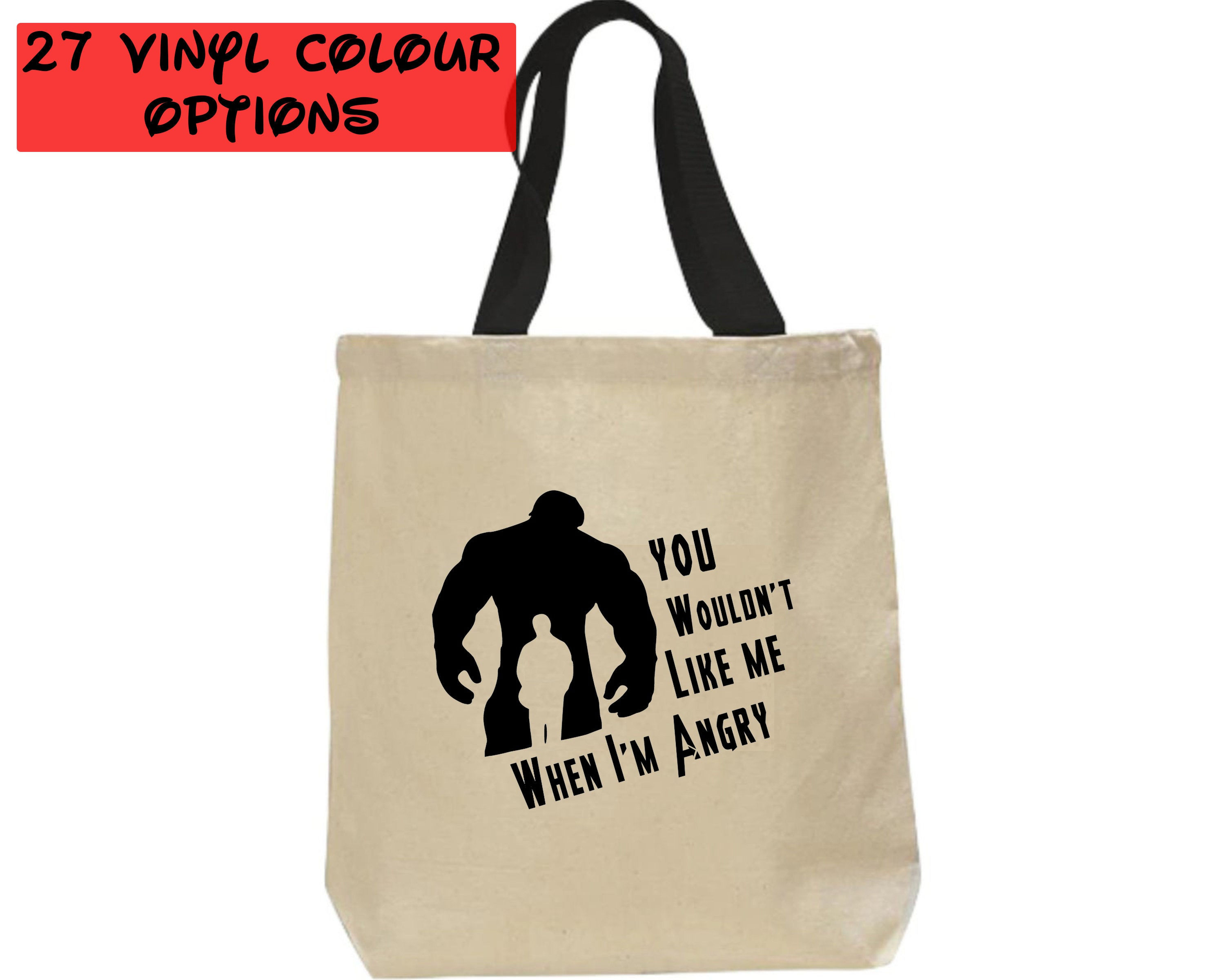Custom Hulk Tote Bag | Custom Avengers Tote Bag | Disney Canvas Tote Bag | Aveng
