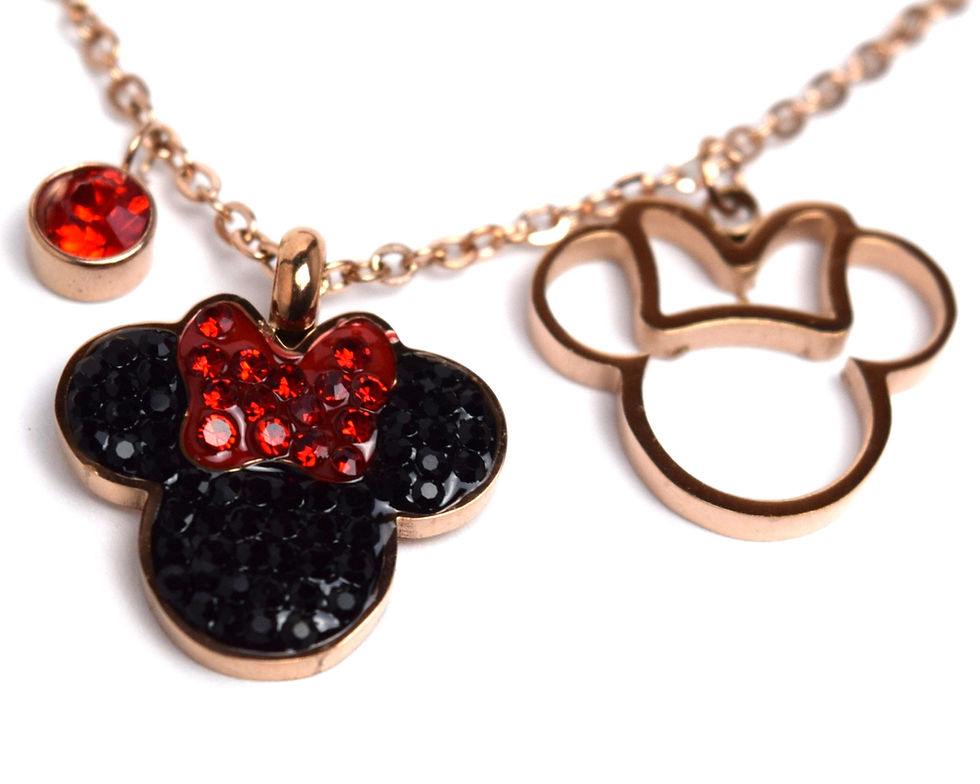 Thumbnail: Minnie Mouse Jewelry Set | Minnie Mouse Earrings | Minnie Necklace | Minnie Brac