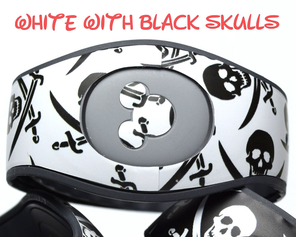 Thumbnail: Pirate Skull & Swords MagicBand 2.0 Skin | Pirates of the Caribbean Magic Band D