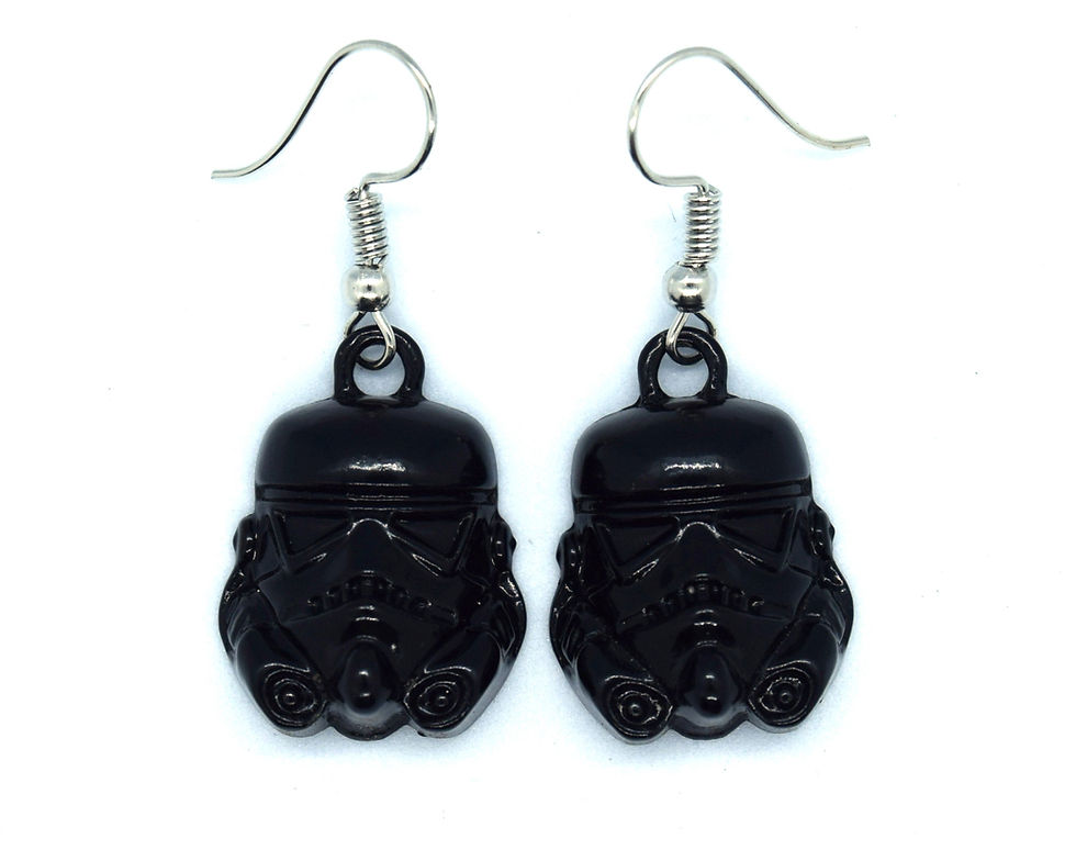 Thumbnail: Black Star Wars Storm Trooper Earrings | Star Wars Earrings | Storm Trooper Jewe