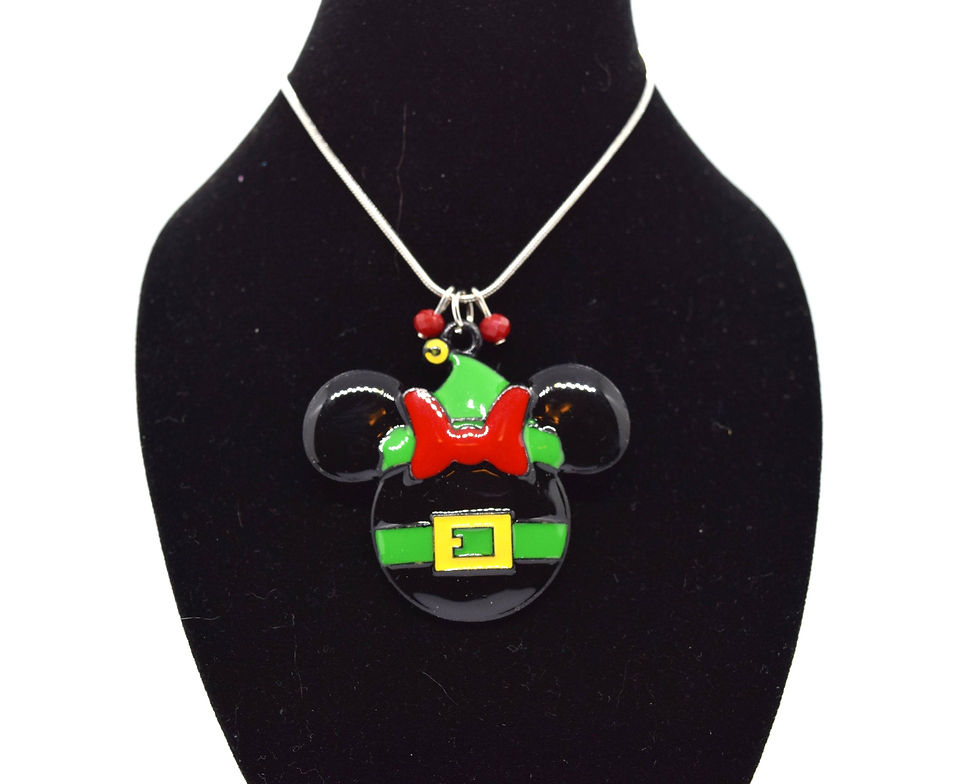 Thumbnail: Elf Minnie Mouse Christmas Necklace | Disney Christmas Necklace | Christmas Disn