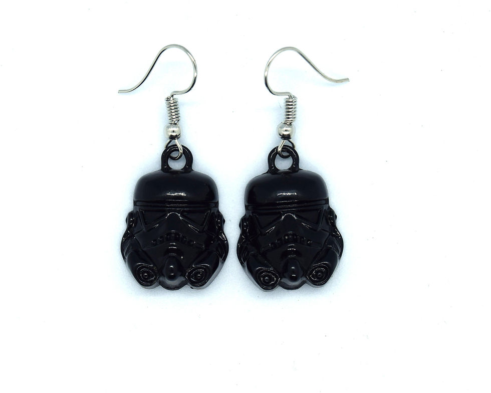 Thumbnail: Black Star Wars Storm Trooper Earrings | Star Wars Earrings | Storm Trooper Jewe