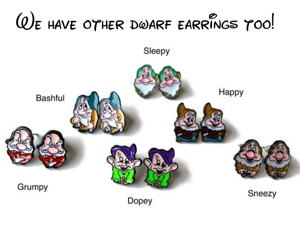 Thumbnail: Snow White and Dopey Earrings | Disney Earrings | Snow White Earrings | 7 Dwarfs