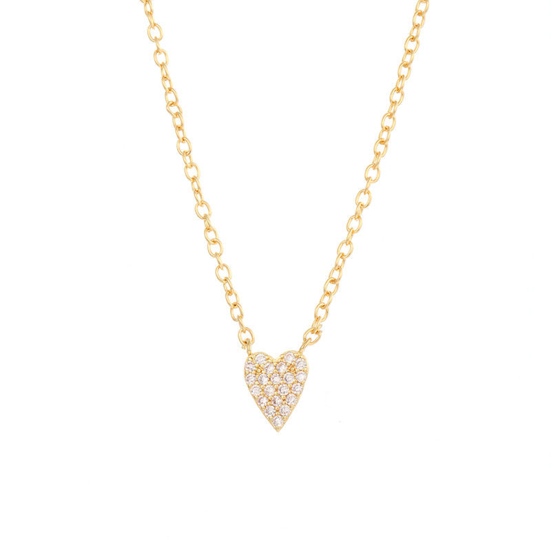 Thumbnail: TIANDE Gold Color Necklace for Women Trendy Zircon Heart Star Butterfly Eye Chai