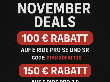 Black November Deals bei ETA-MX – Jetzt E RIDE PRO Bikes zu Bestpreisen sichern!