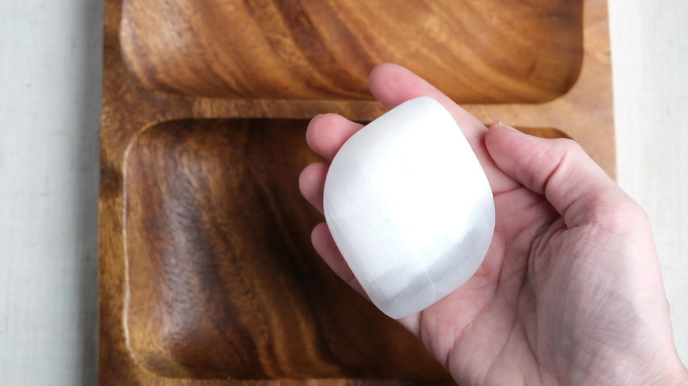 Thumbnail: Tear Shaped Selenite Palm Stone | Purification & Inner Peace
