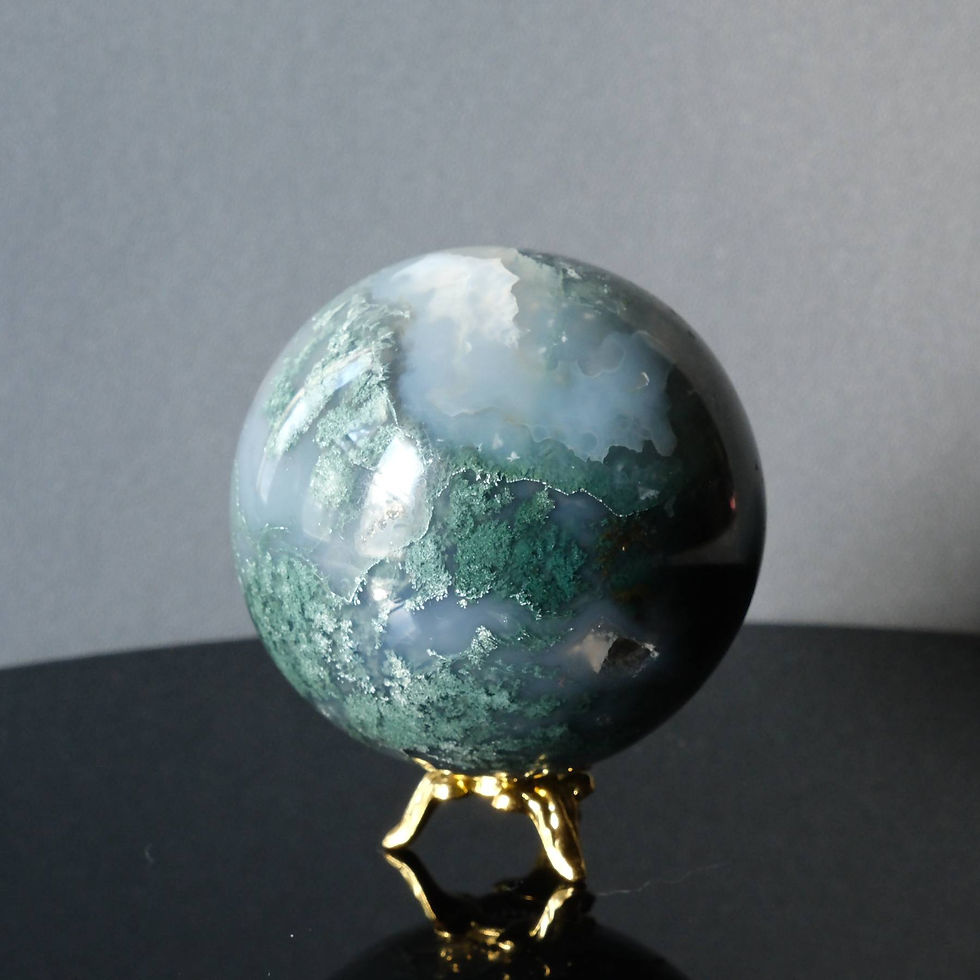 Thumbnail: 52mm Moss Agate Sphere | The Garden of Tranquility