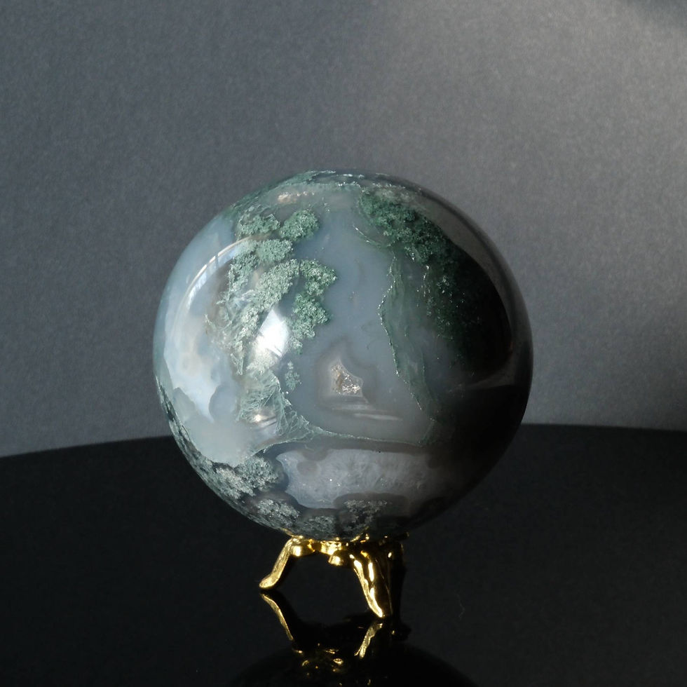 Thumbnail: 52mm Moss Agate Sphere | The Garden of Tranquility