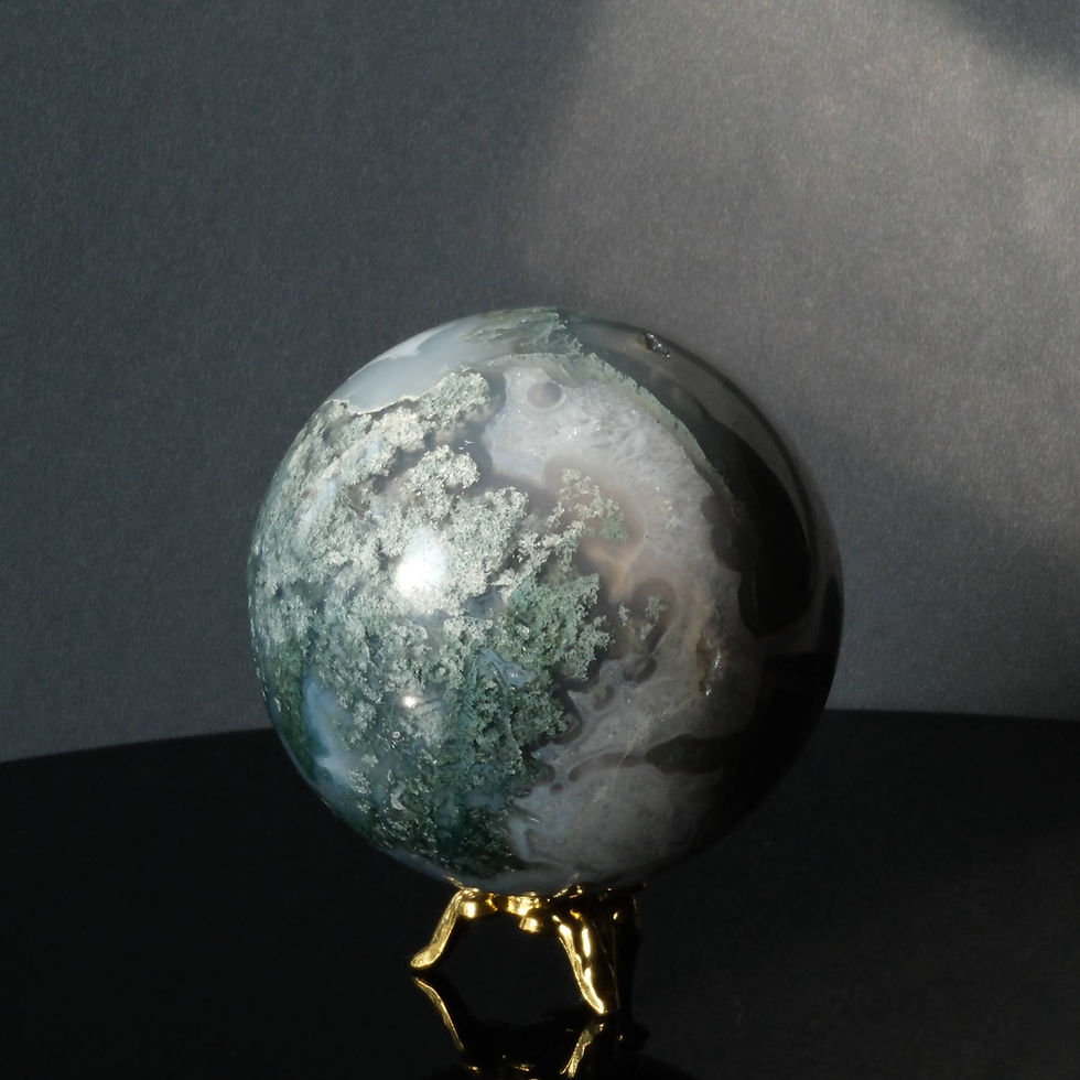 Thumbnail: 52mm Moss Agate Sphere | The Garden of Tranquility