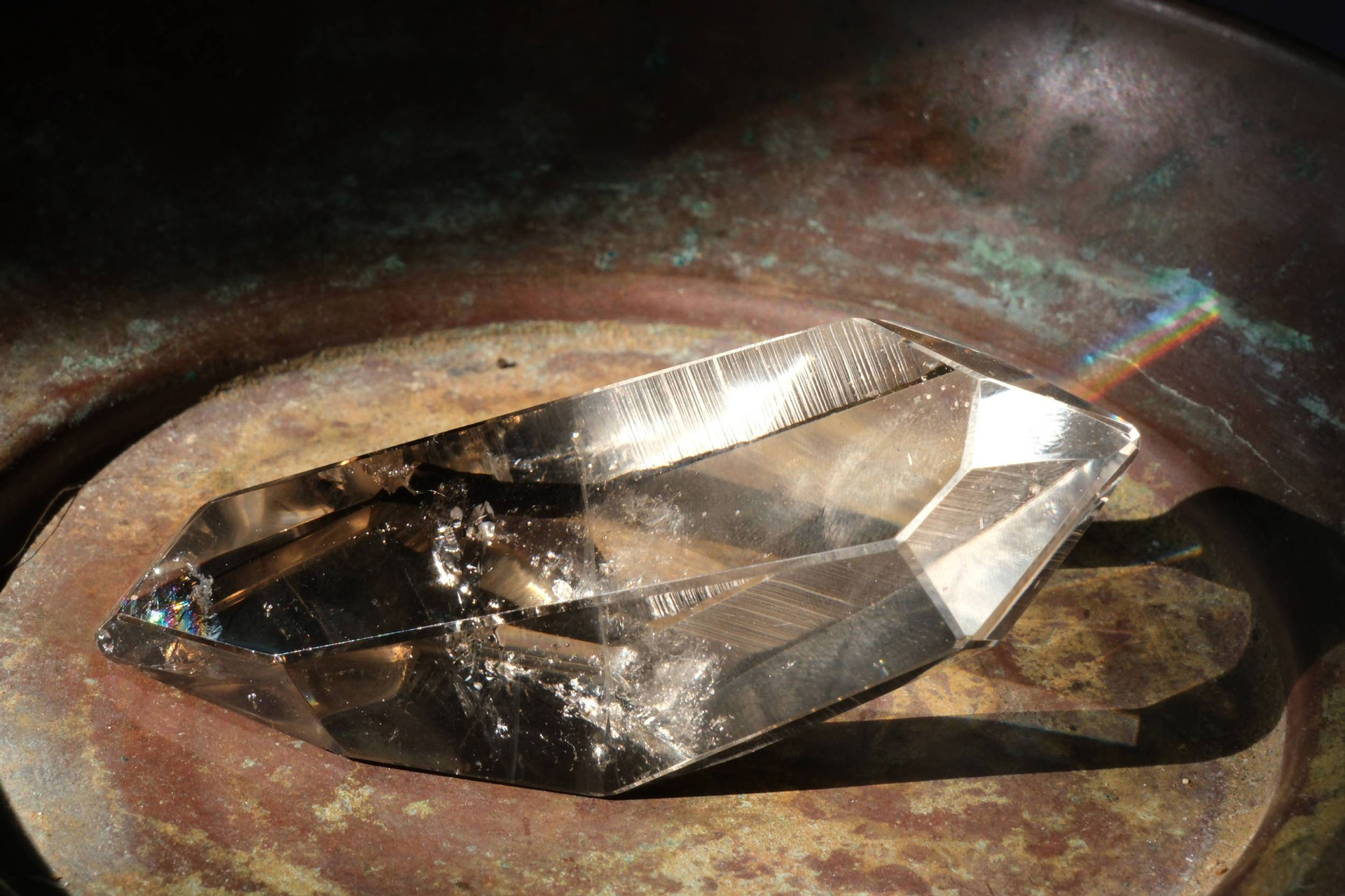 Exceptional Smoky Quartz Freeform with Record Keeper Lines