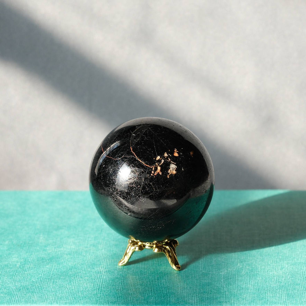 Thumbnail: 44mm Black Tourmaline Sphere | A Sentinel of Grounding & Shielding