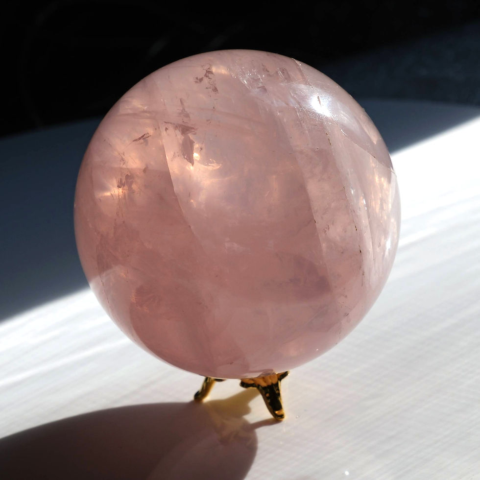 Thumbnail: 68mm Star Rose Quartz Sphere | Asterism & Rainbows