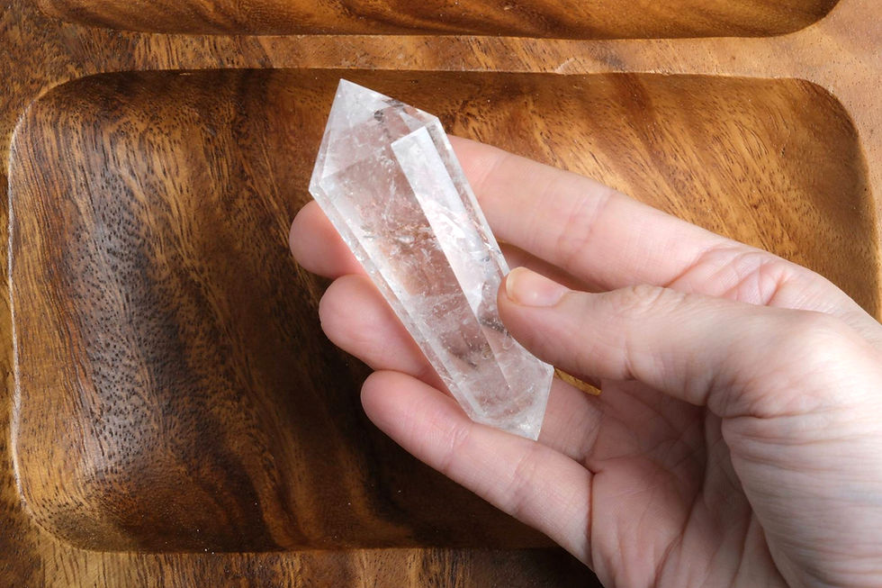 Thumbnail: Clear Faceted Double Terminated Quartz Point 