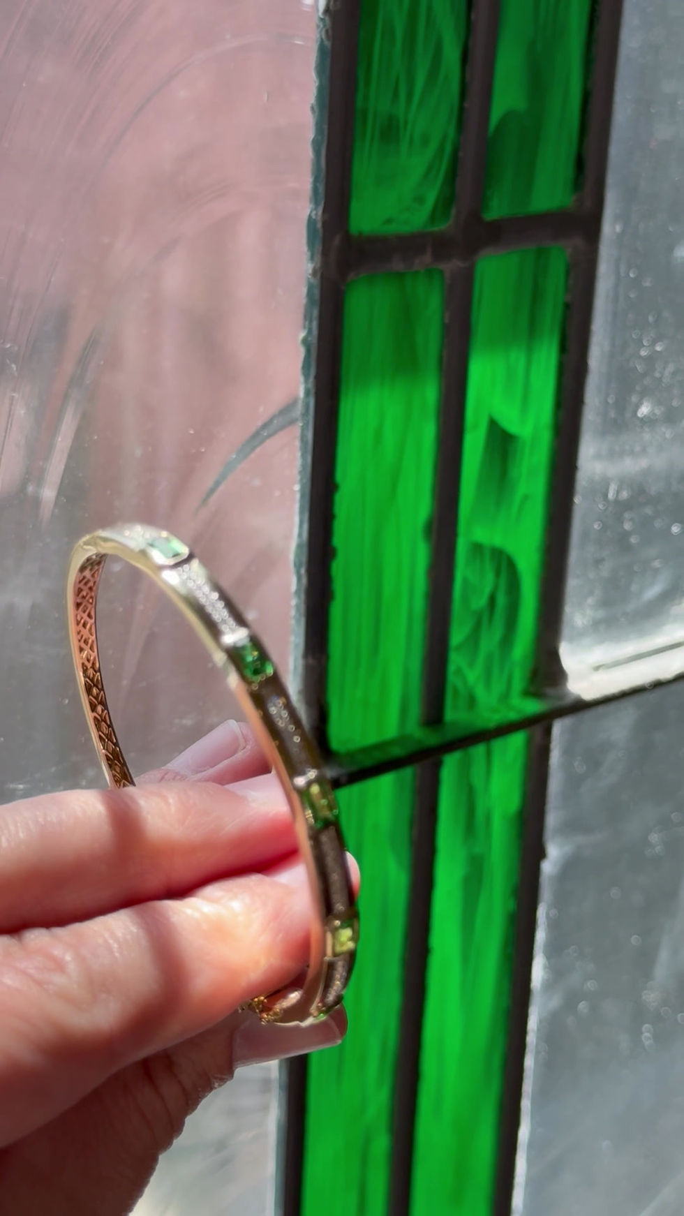 Thumbnail: 14k Yellow Gold Diamond and Tsavorite Bracelet