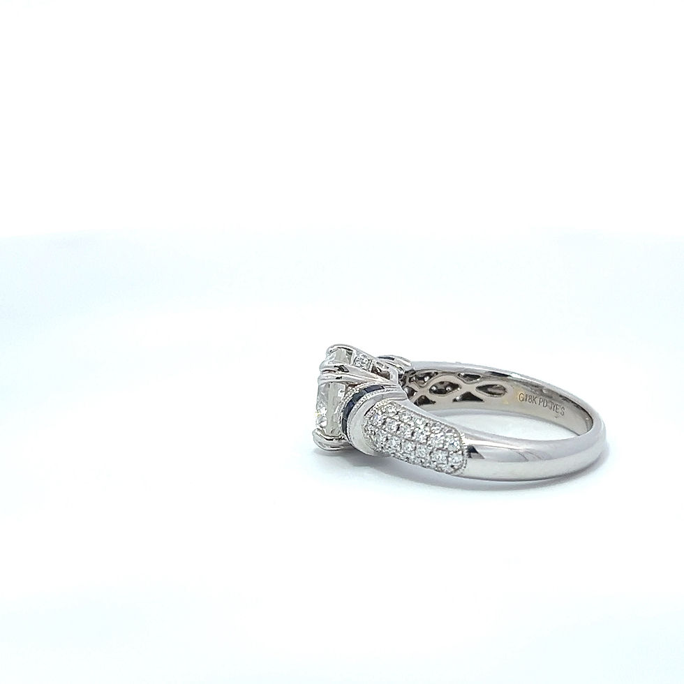 Thumbnail: Diamond Ring with Sapphire Accent Stones