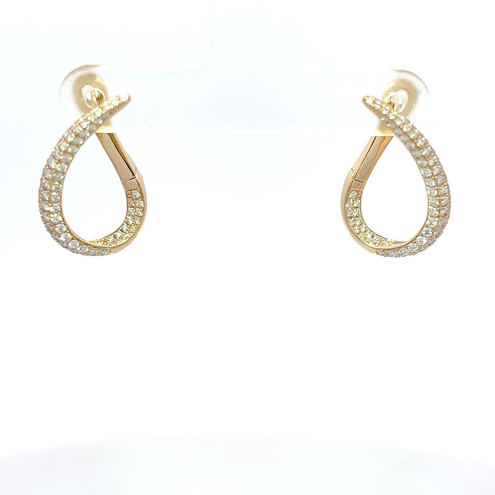Thumbnail: 18ky Diamond Hoop Earrings