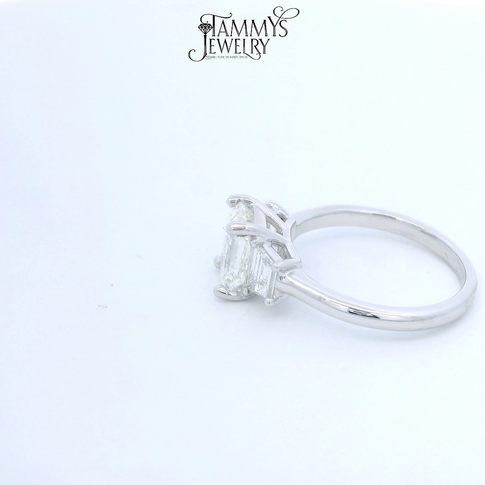 Thumbnail: Platinum Emerald Cut Diamond Engagement