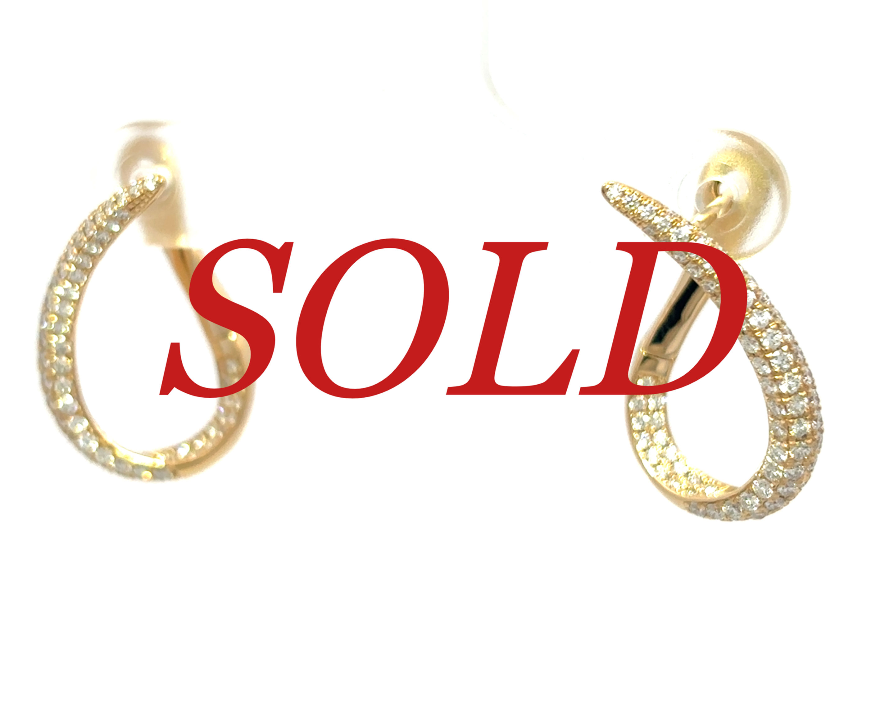 18ky Diamond Hoop Earrings
