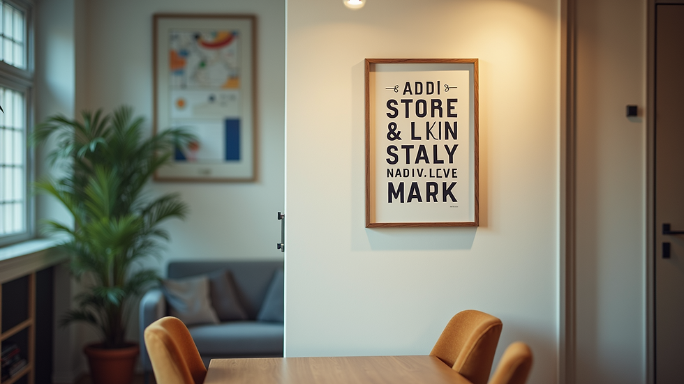 Eye-level view of a motivational quote poster on a wall