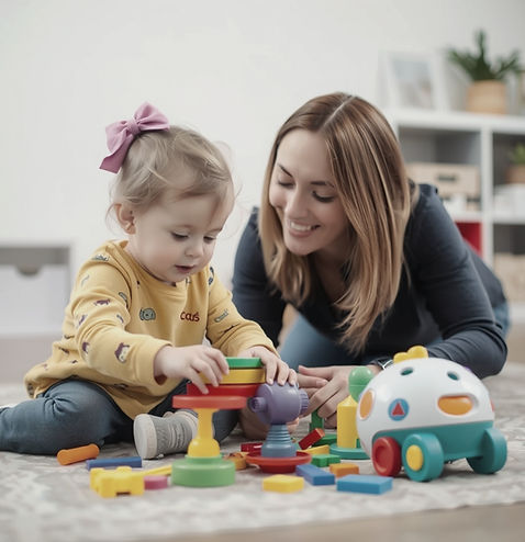 4 year old child playing with Tania from