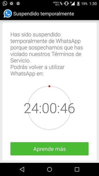 WhatsApp suspende la cuenta de los usuarios