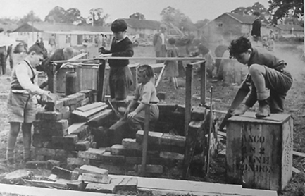 The first Adventure Playground in Emdrup, Denmark during the German occupation of the 1940s.