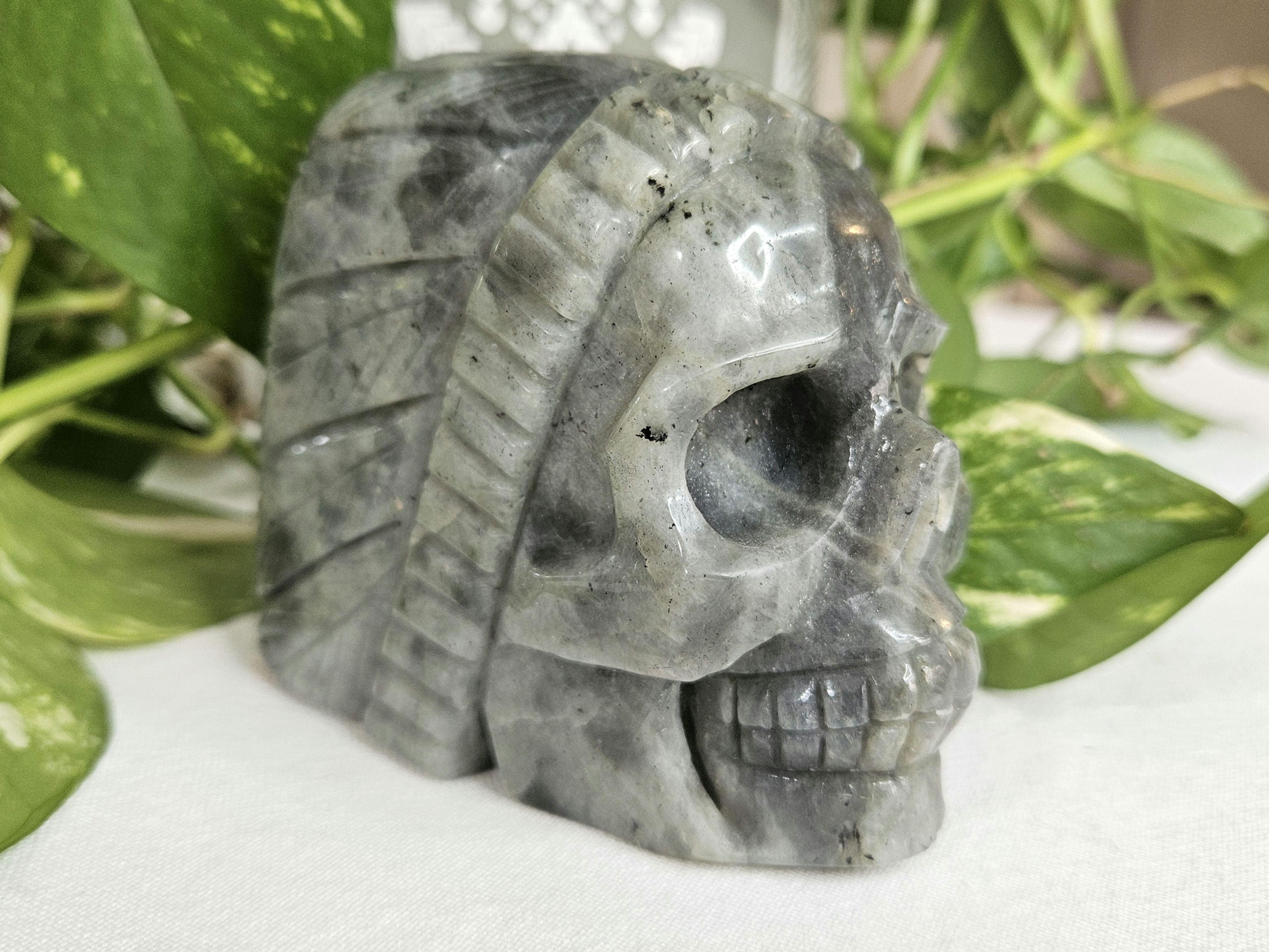 Labradorite - Indian Skull - 882g