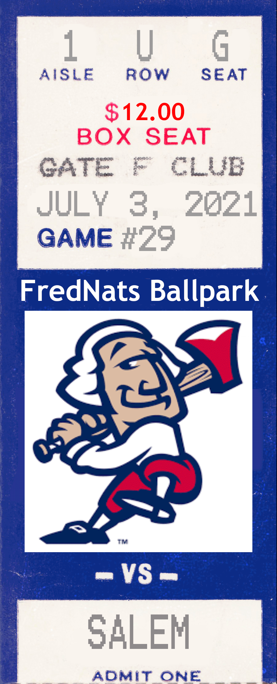 FredNats Ballpark, Fredericksburg, VA
