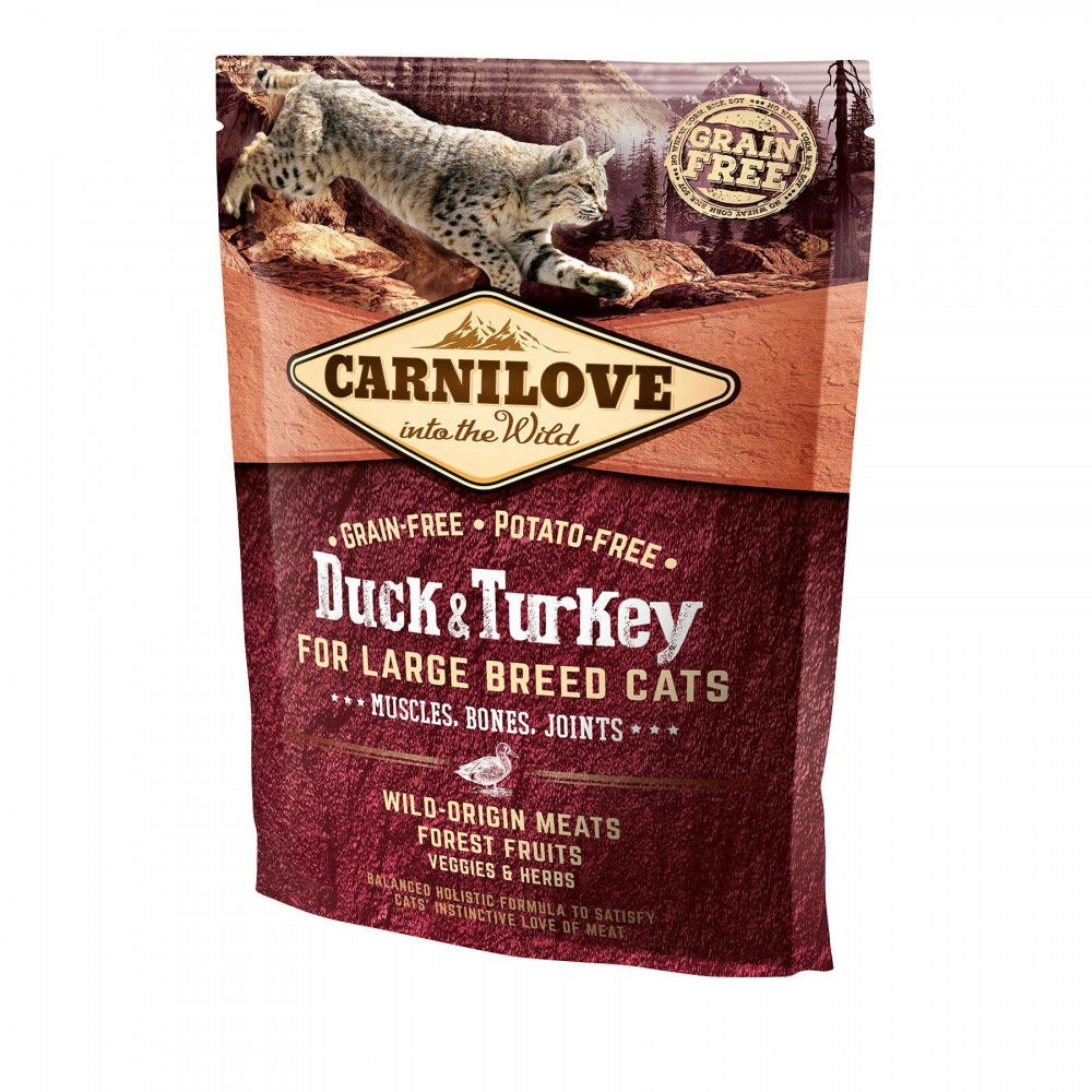 Сухий корм Carnilove Cat Large Breed для котів великих порід,качка, індичка,400г