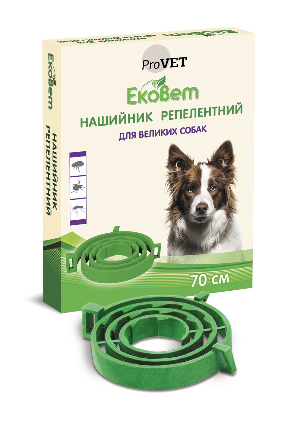 Прев'ю: Нашийник PROVET ЕкоВет для собак 70 см (репелент)