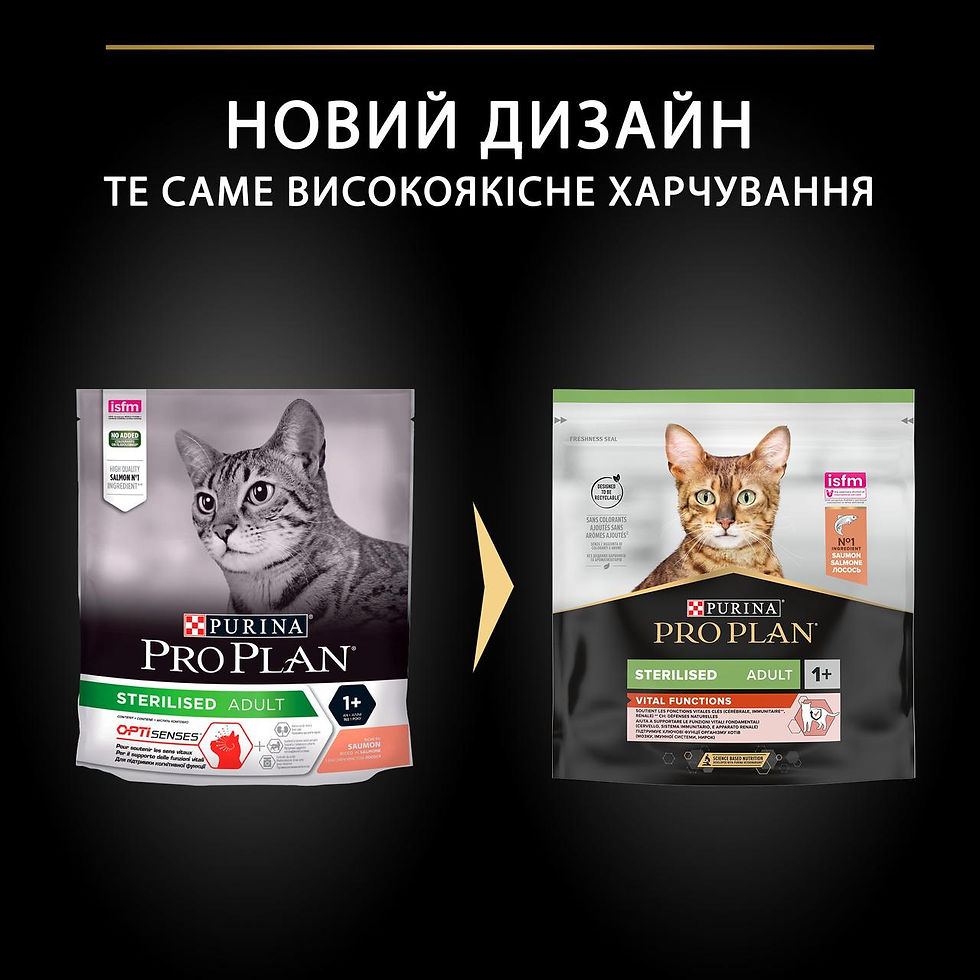 Прев'ю: Сухий корм PRO PLAN Sterilised Adult 1+ Vital Functions для котів з лососем 400г