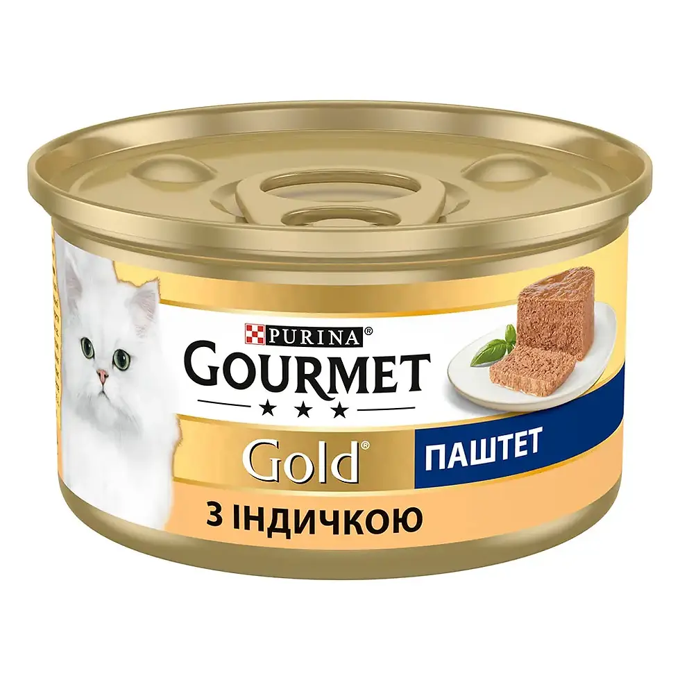 Прев'ю: Вологий корм GOURMET Gold для дорослих котів паштет з індичкою 85 г