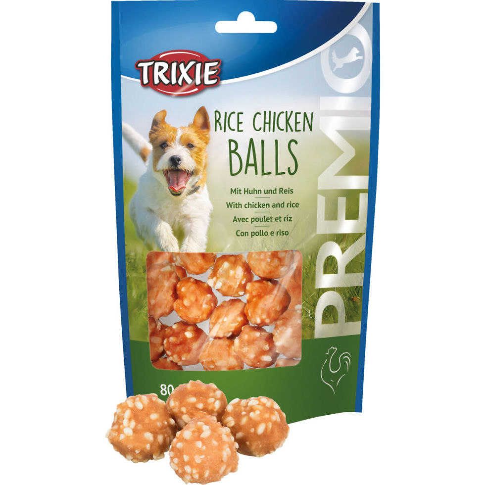 Прев'ю: Ласощі Trixie Premio Rice Chicken Balls для собак курячі кульки з рисом 80 г