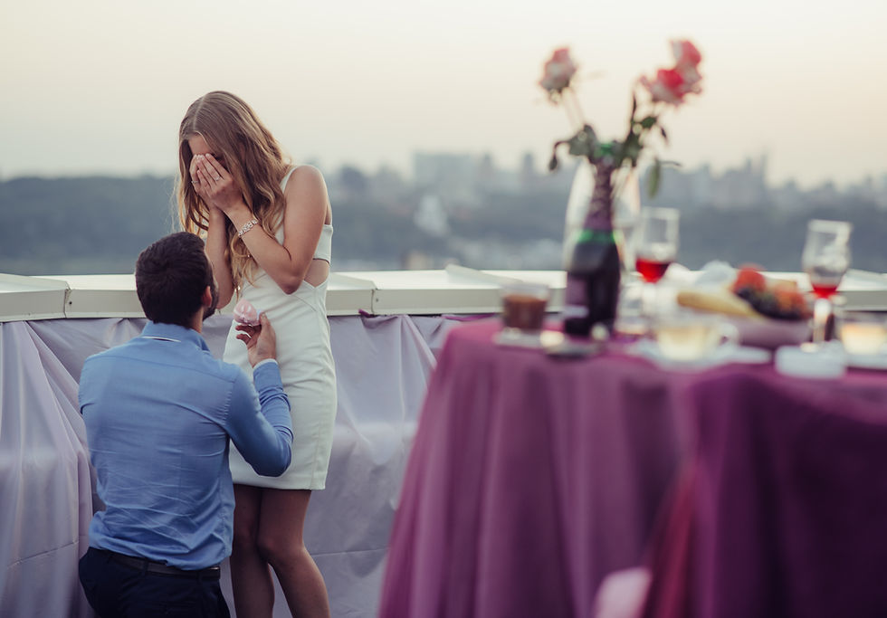 Предложение руки и сердца на крыше