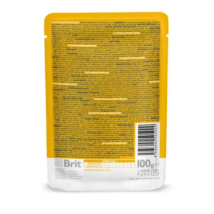 Прев'ю: Вологий корм для котів Brit Premium Salmon & Trout pouch 100г - лосось та форель