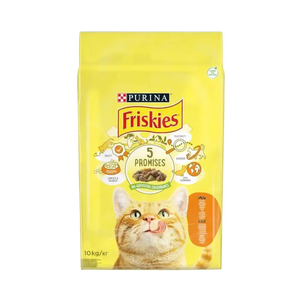 Сухий корм FRISKIES для дорослих котів з куркою та овочами 10 кг