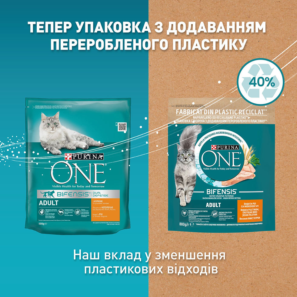 Прев'ю: Сухий корм PURINA ONE Adult для дорослих котів комплекс Bifensis з куркою 800 г