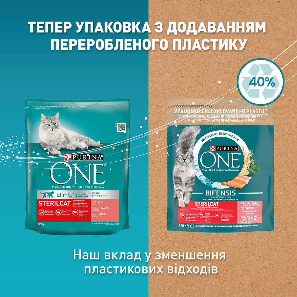 Прев'ю: Сухий корм PURINA ONE Sterilcat для котів комплекс Bifensis, лосось,пшениця 800г