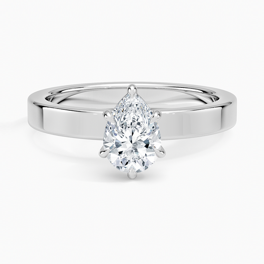 1 CT GRA Certified Pear Moissanite Solitaire Engagement Ring