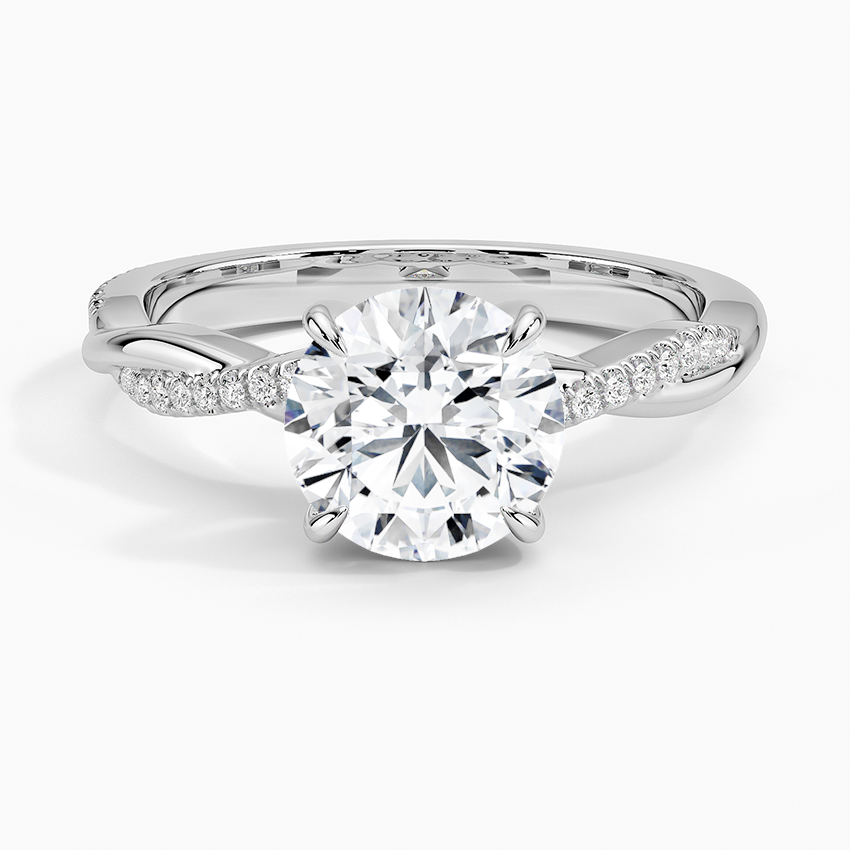 GRA Certified 1.5 CT Moissanite Round Brilliant Solitaire Engagement Ring