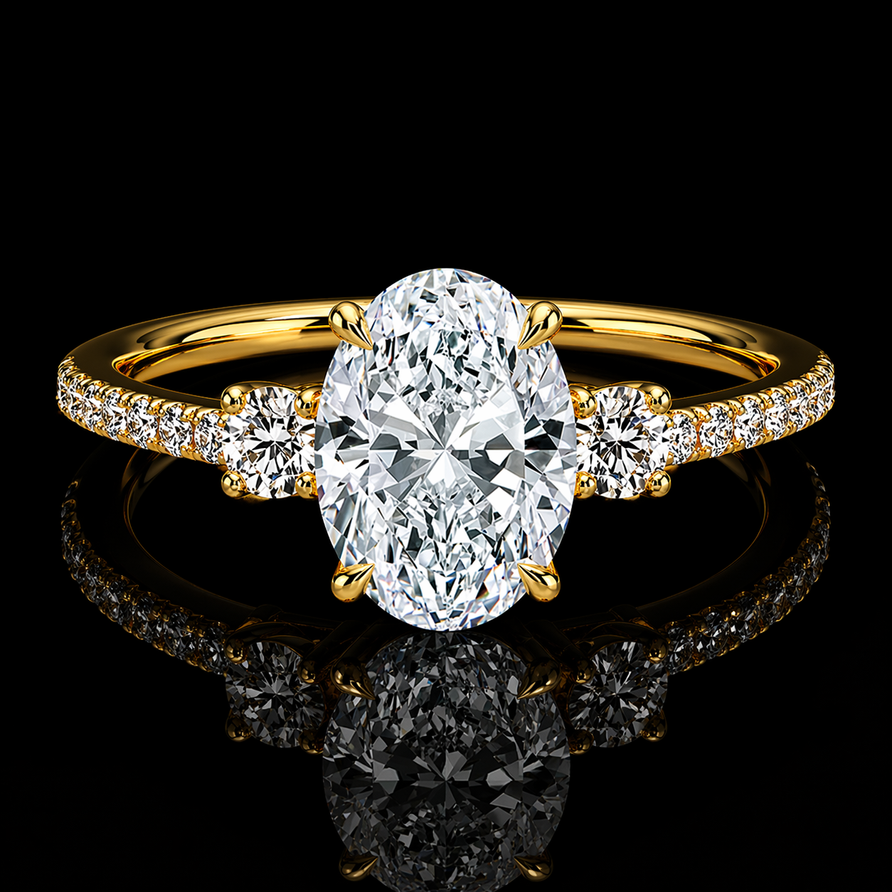 2ct oval cut moissanite ring