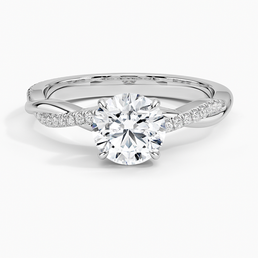 GRA Certified 1 CT Moissanite Round Brilliant Solitaire Engagement Ring